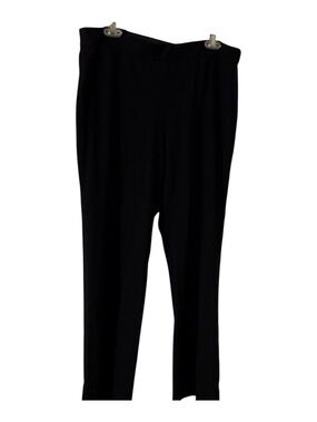 Chaus Women's Elegant Black Straight Leg Trousers size Large with stretchy band.